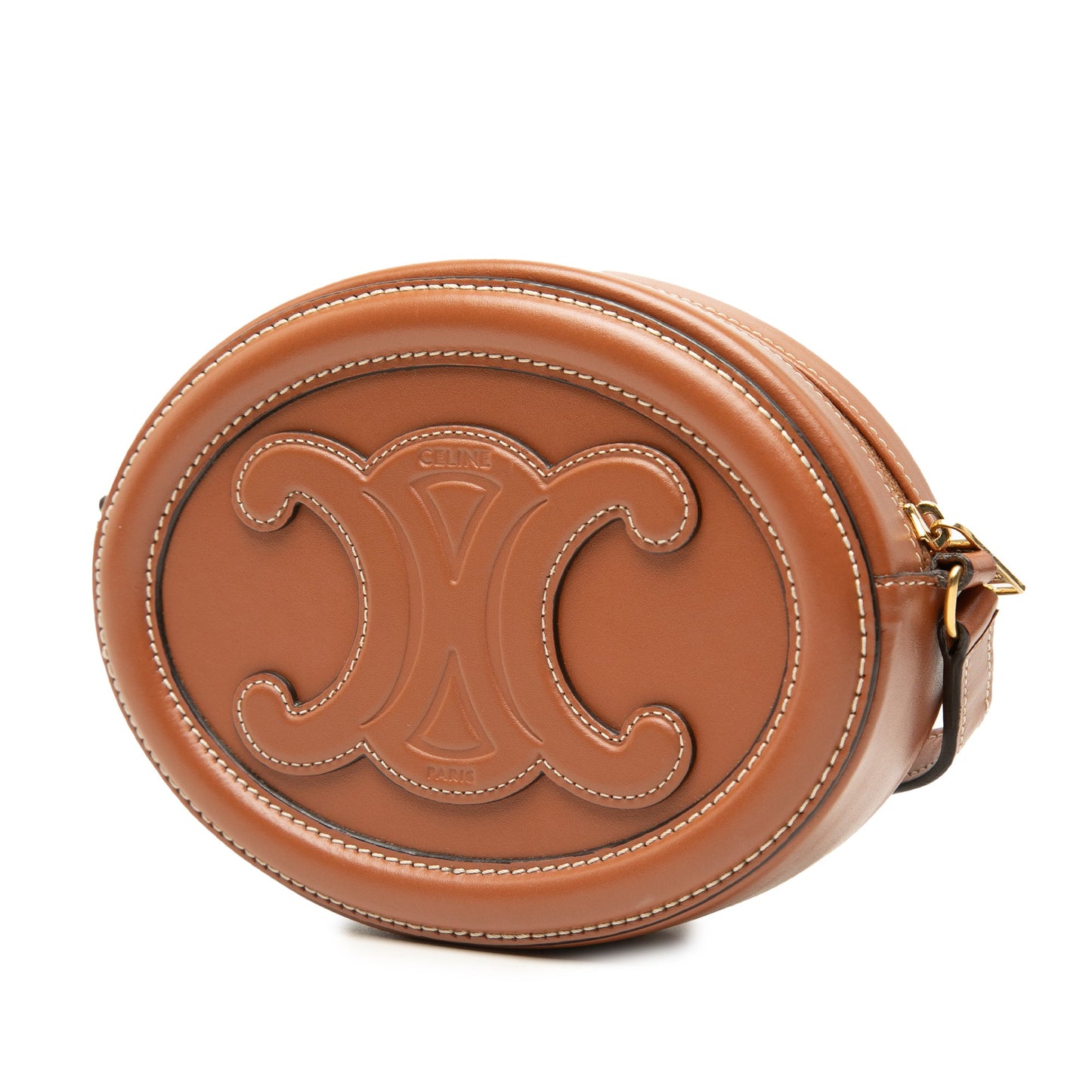 Celine Small Calfskin Cuir Triomphe Oval Crossbody