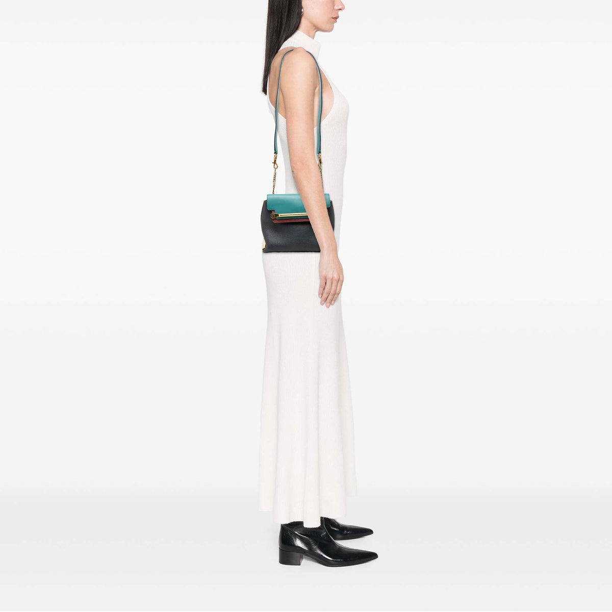 Chloé Small Tricolor Leather Clare Crossbody