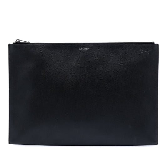 Saint Laurent Grain De Poudre Zip Document Holder