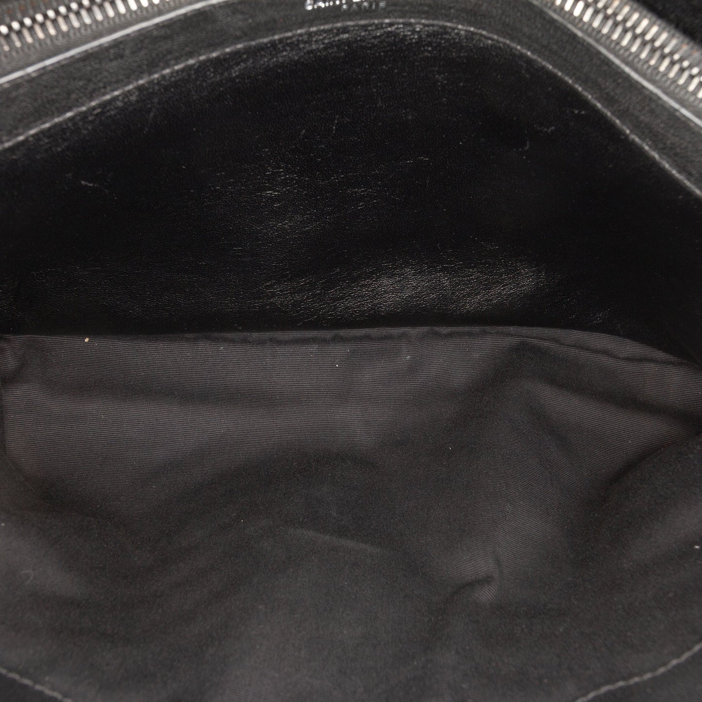 Saint Laurent Large Sheepskin Chevron Monogram Monochrome College Bag