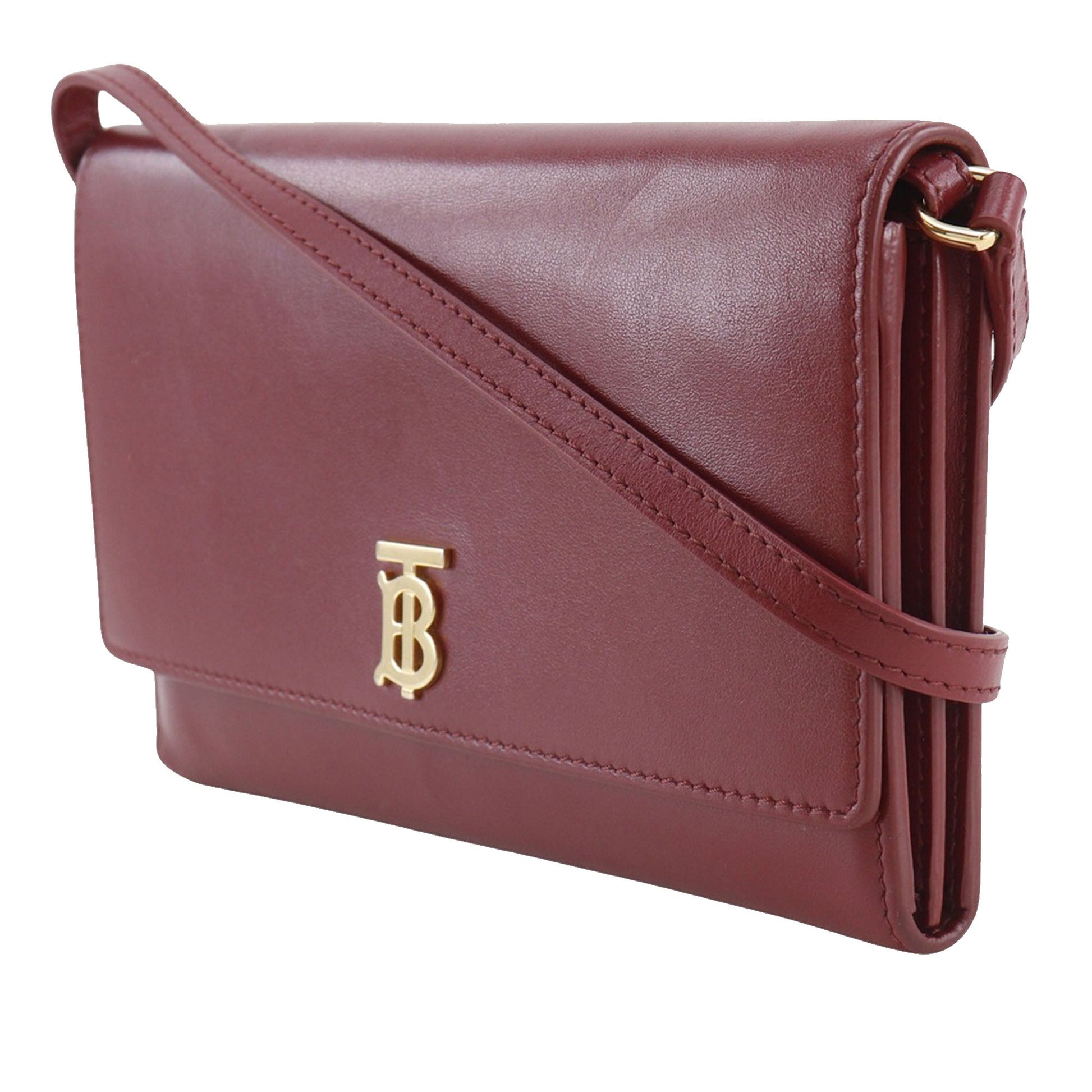 Burberry Leather TB Wallet On Strap