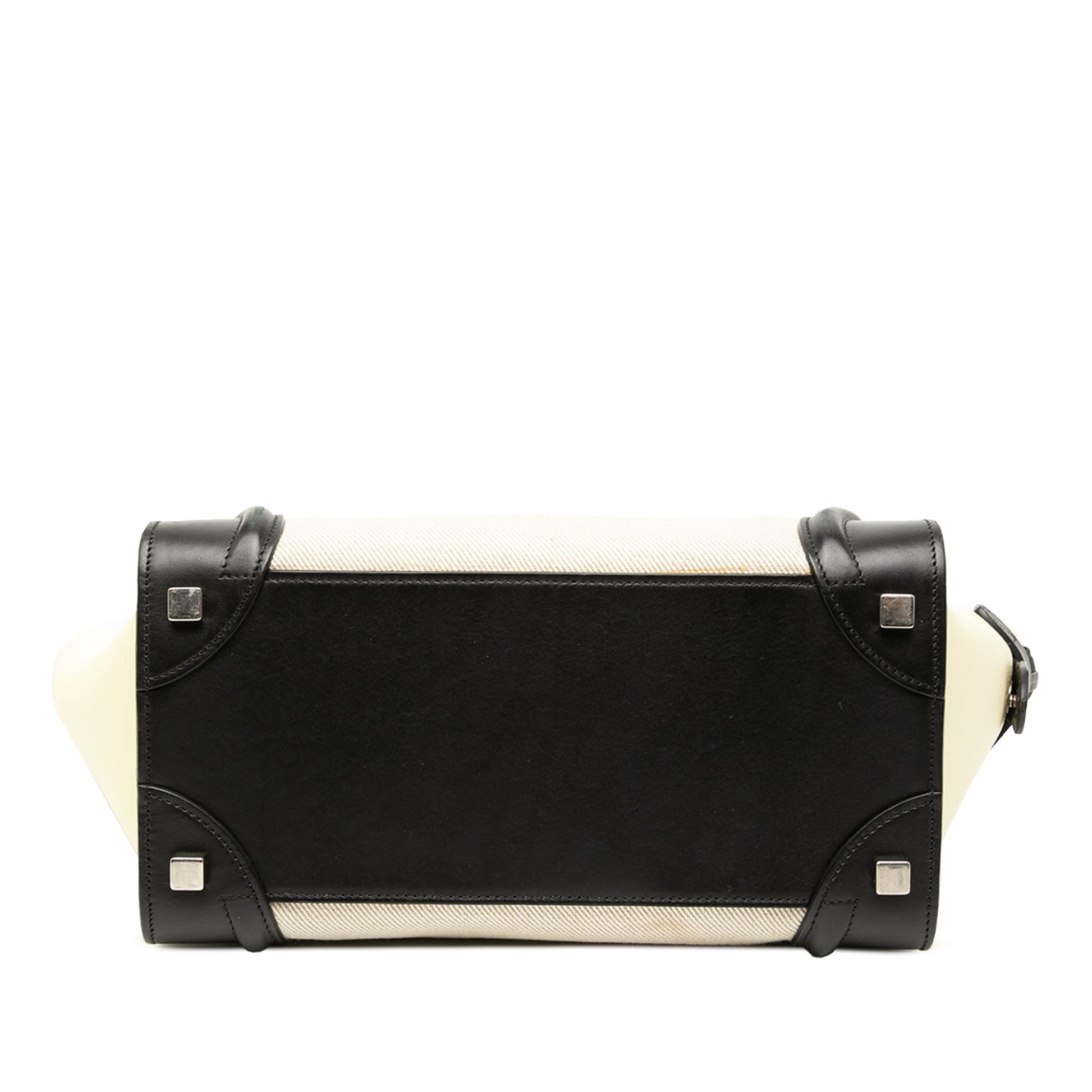 Celine Micro Tricolor Canvas and Leather Luggage Tote