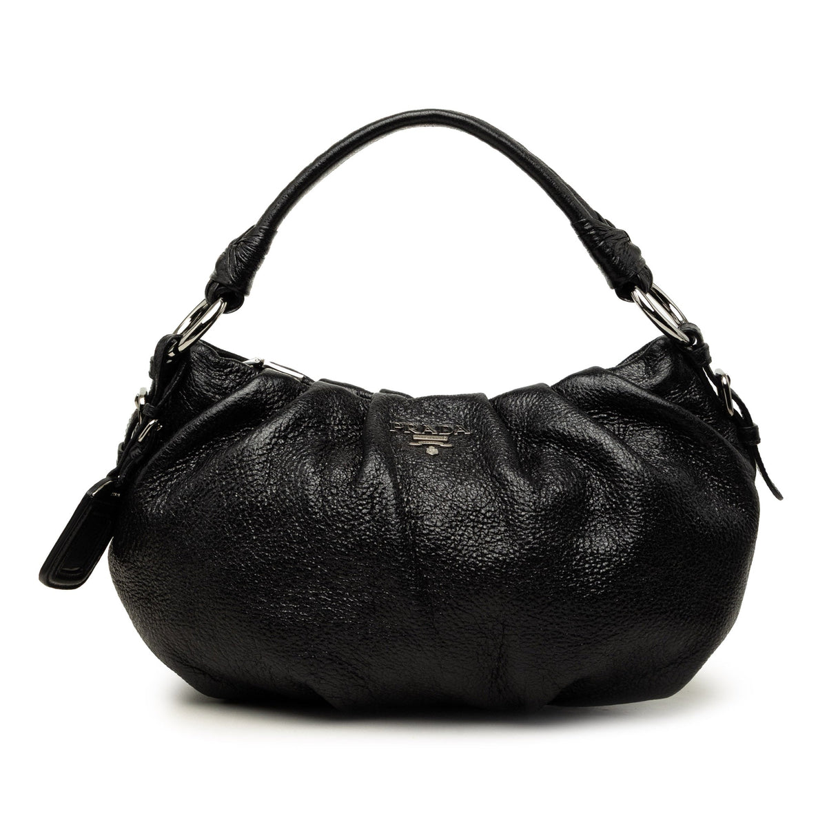 Prada Pleated Cervo Lux Hobo
