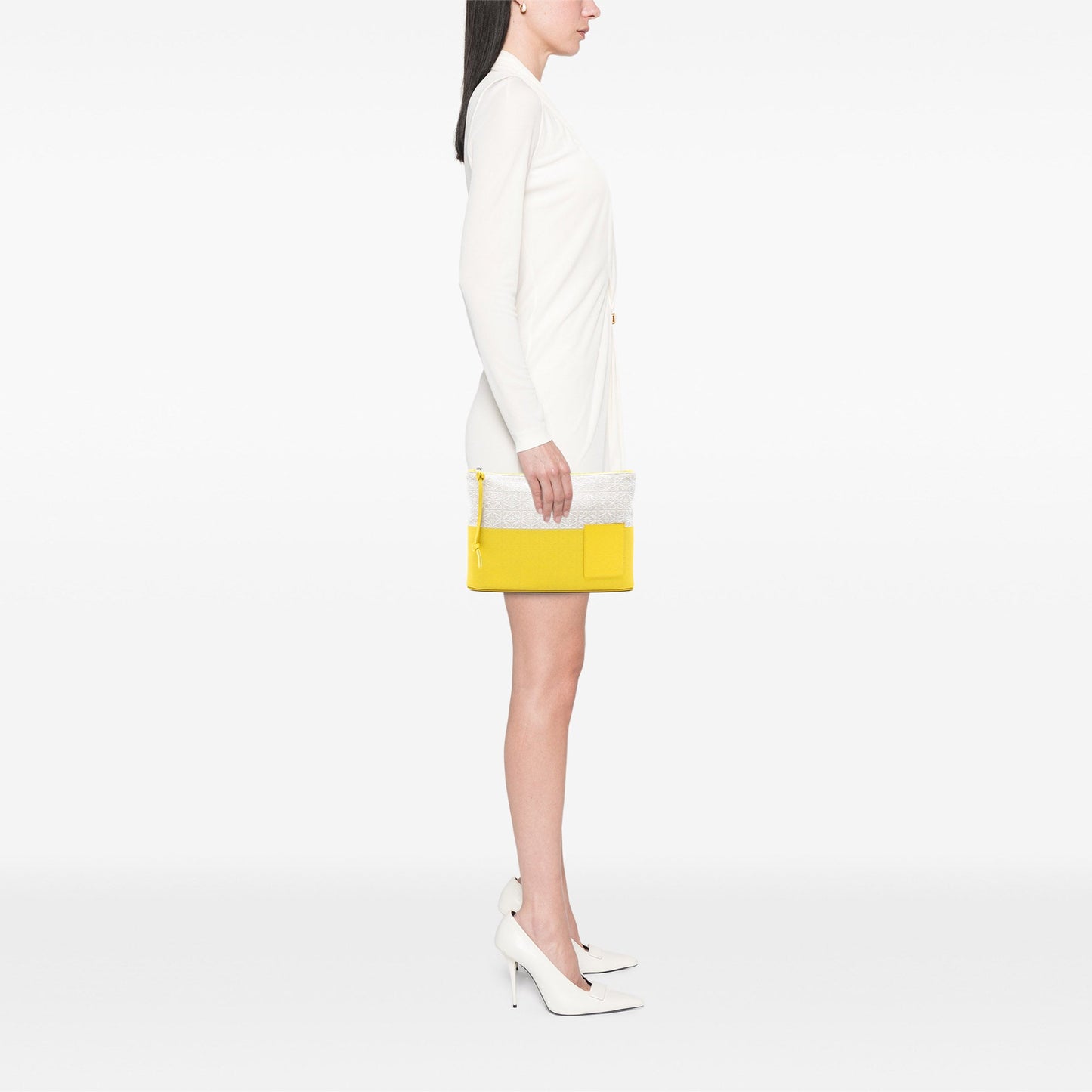 LOEWE Repeat Anagram Jacquard and Leather Oblong Pouch
