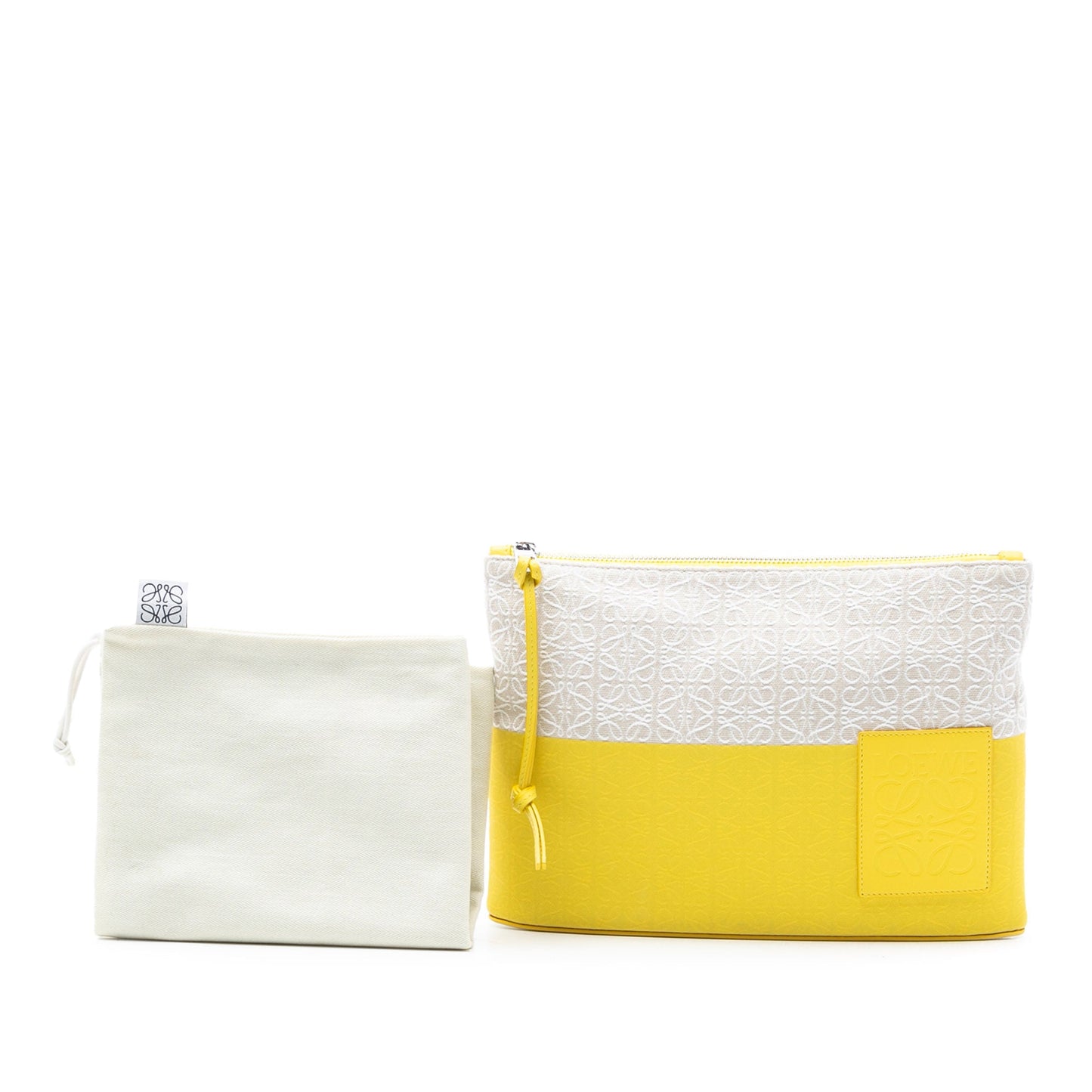 LOEWE Repeat Anagram Jacquard and Leather Oblong Pouch