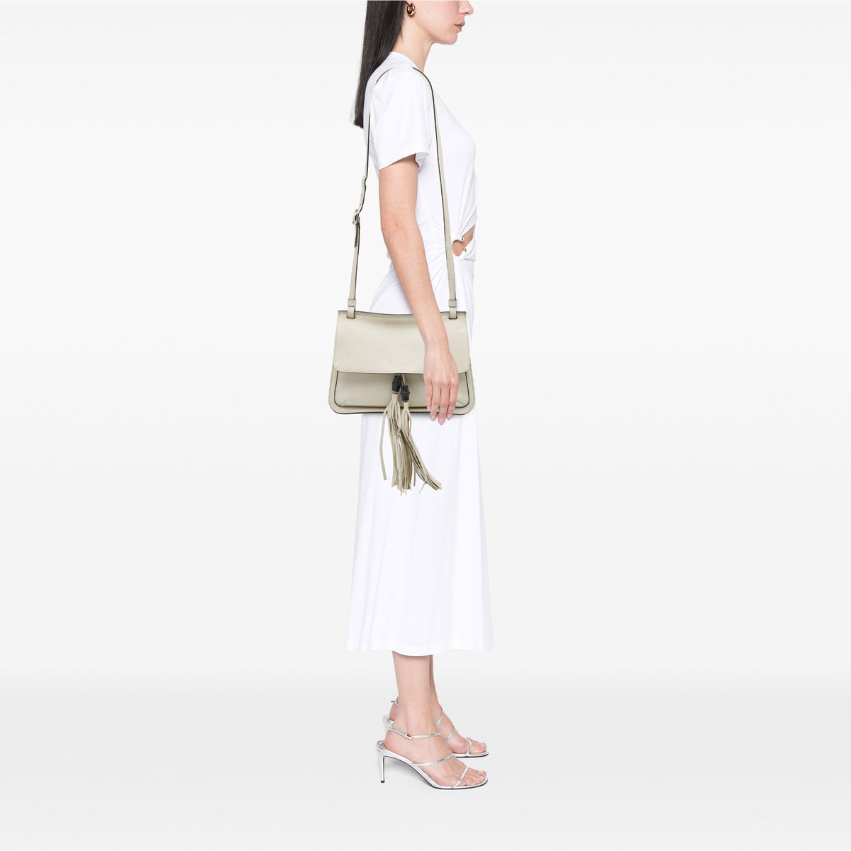 Gucci Medium Leather Bamboo Daily Crossbody