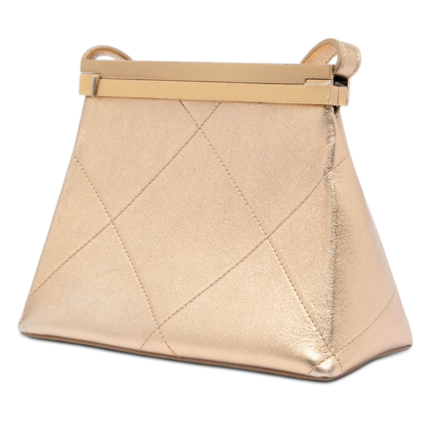 Small Calfskin Kiss Lock Frame Bag