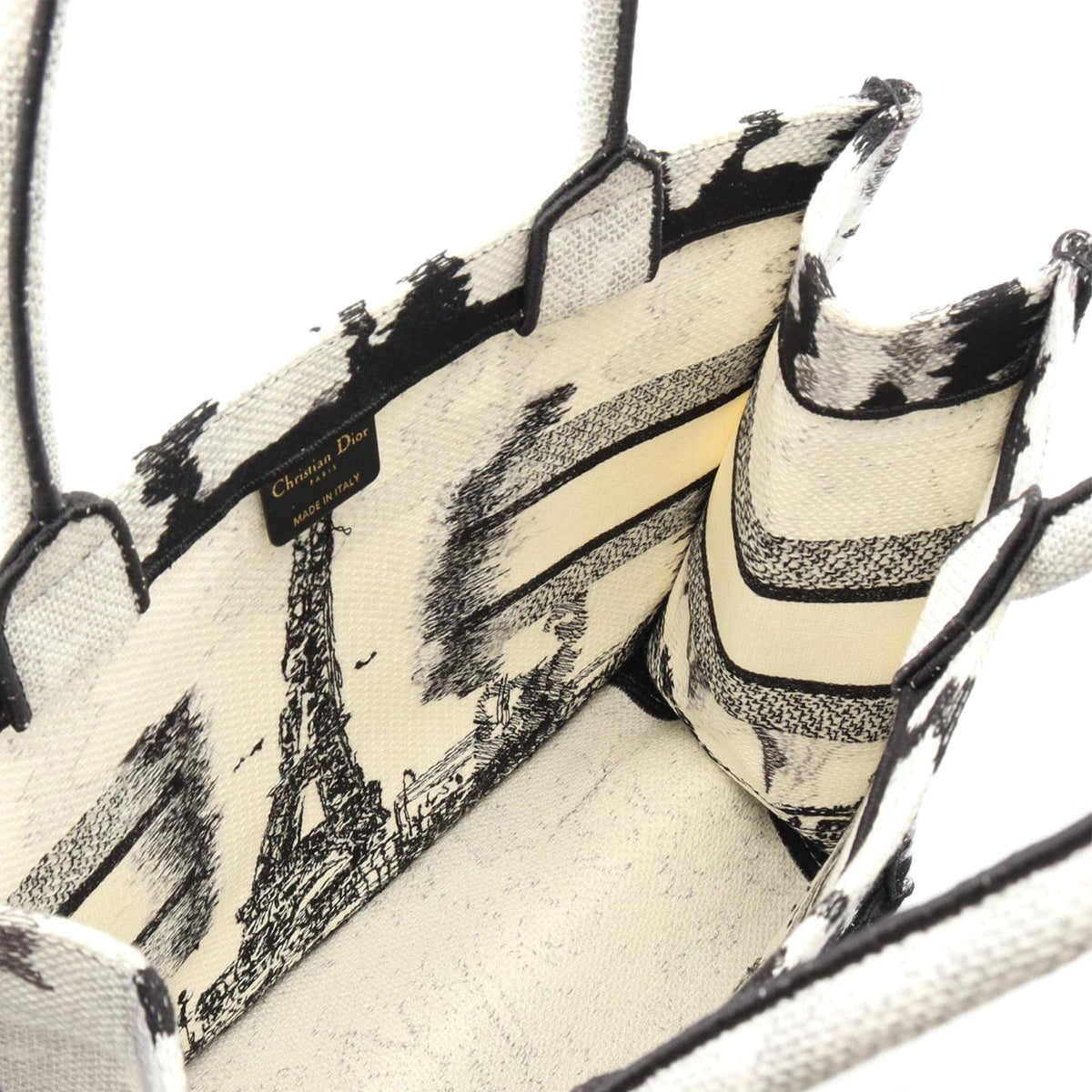 Dior Medium Embroidered Canvas Eiffel Tower Book Tote