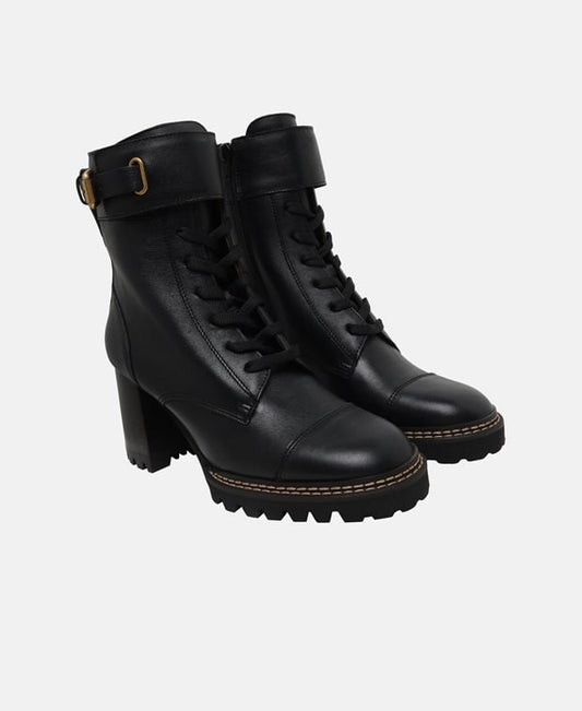 See by Chloé Texan Lace-up ankle boot Black