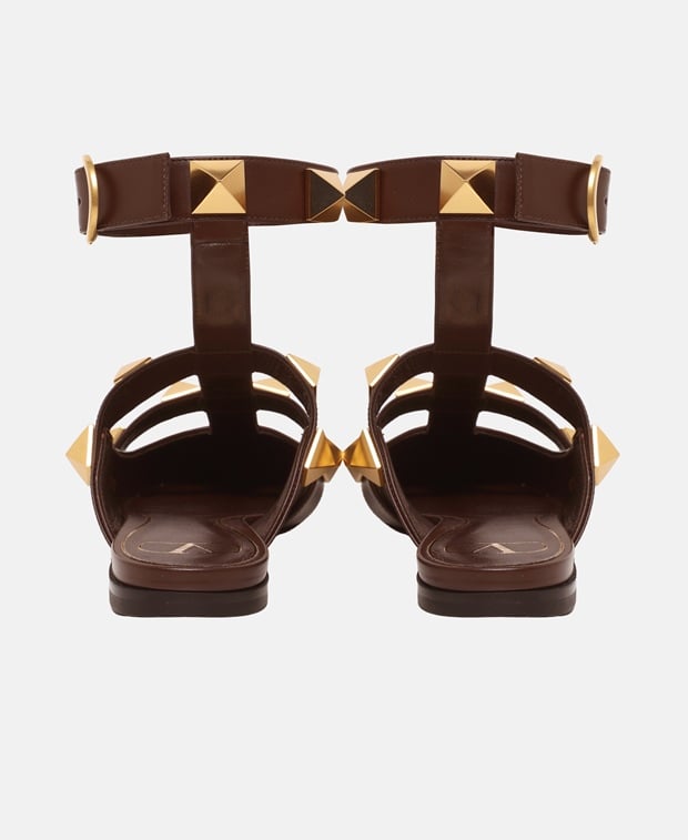 Valentino Garavani Roman Stud Ankle strap sandals Brown