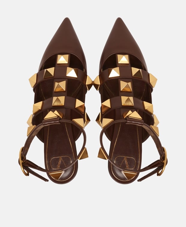 Valentino Garavani Roman Stud Ankle strap sandals Brown