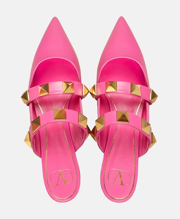 Valentino Garavani Roman Stud Mules Pink
