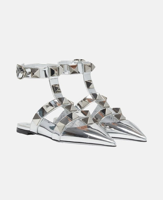Valentino Garavani Roman stud Ankle strap sandals Silver