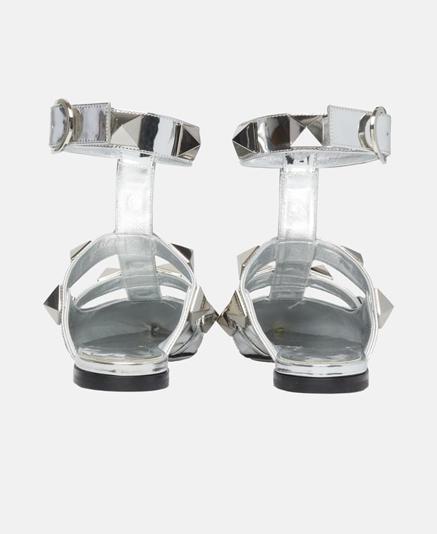 Valentino Garavani Roman stud Ankle strap sandals Silver