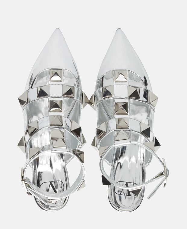 Valentino Garavani Roman stud Ankle strap sandals Silver