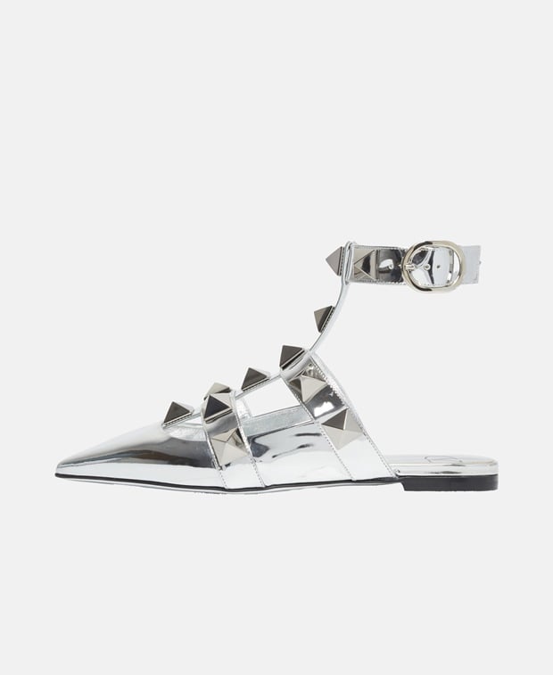 Valentino Garavani Roman stud Ankle strap sandals Silver