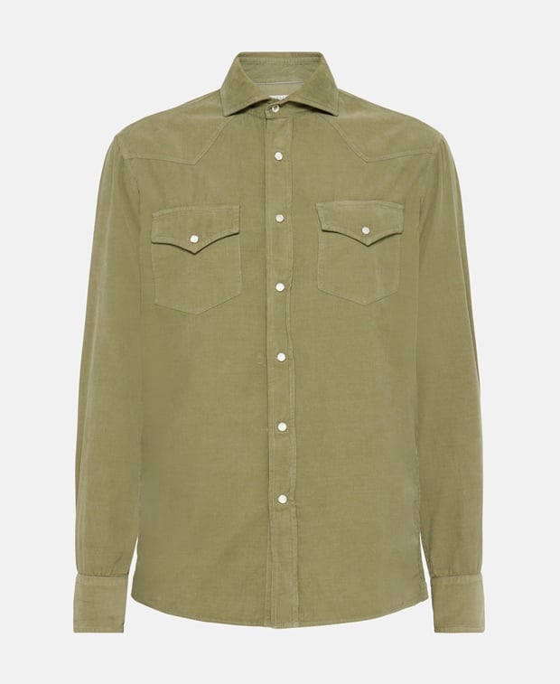 Brunello Cucinelli Corduroy shirt Moss