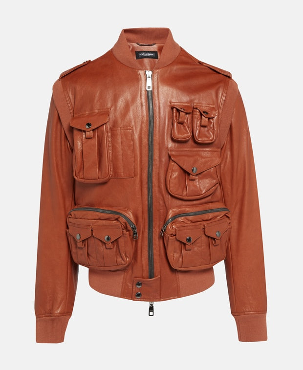 Leather blouson