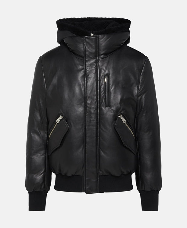 Leather blouson