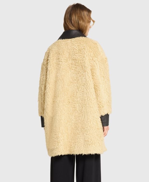 MM6 Maison Margiela Faux fur coat Beige