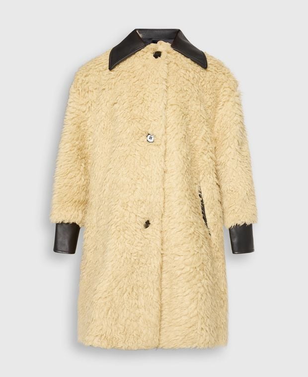 MM6 Maison Margiela Faux fur coat Beige