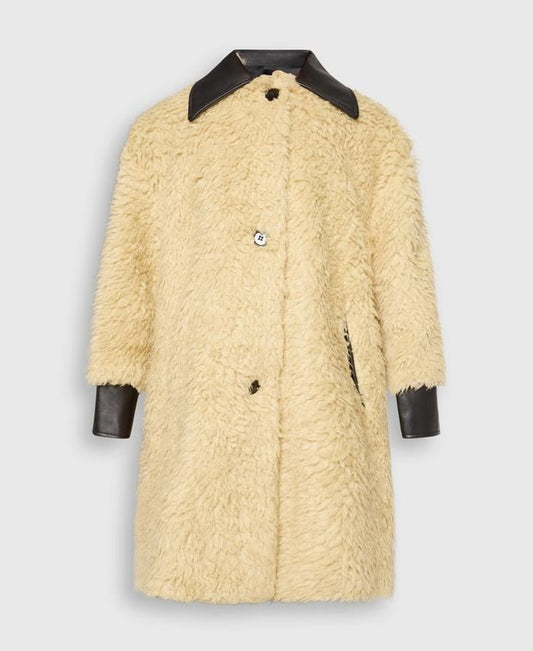 MM6 Maison Margiela Faux fur coat Beige