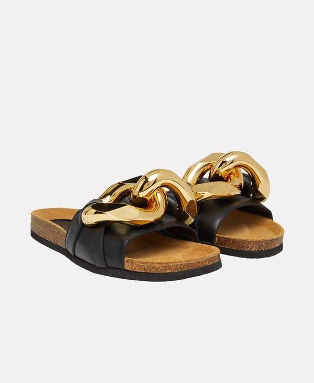 JW Anderson Calf Chain Slide Mules Black