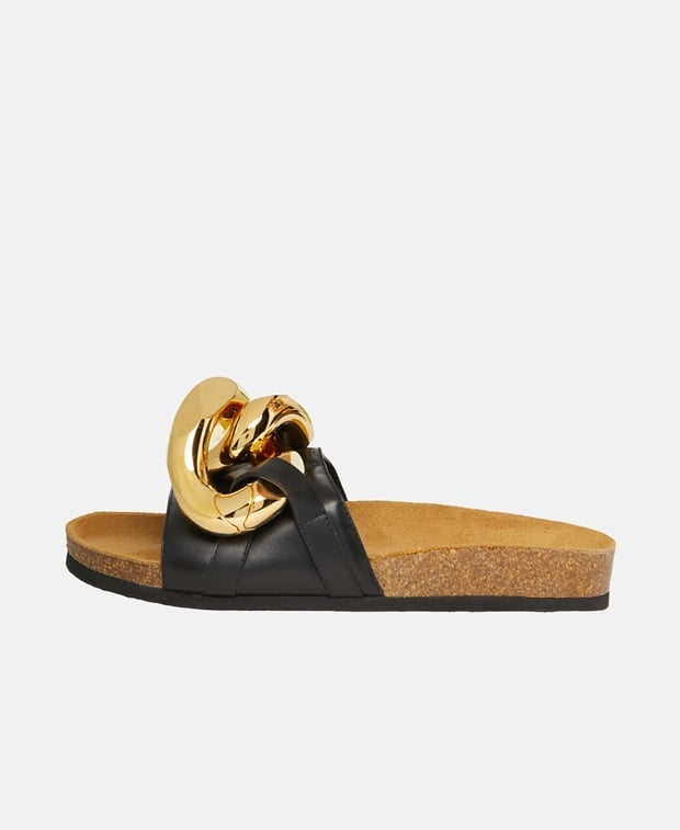 JW Anderson Calf Chain Slide Mules Black