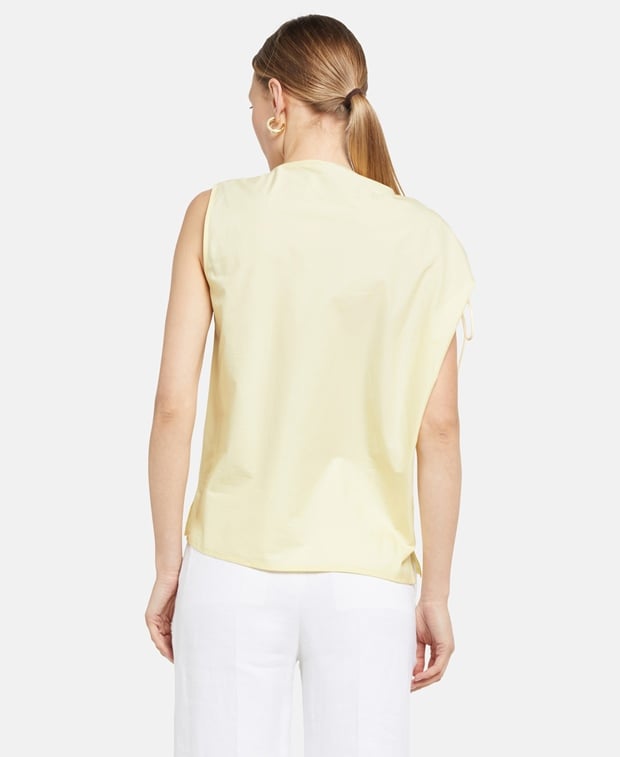 Tory Burch Sleeveless top Ruched Cotton Poplin Top