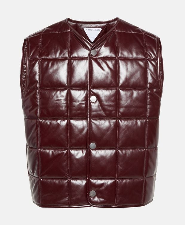 Bottega Veneta Lamb's leather leather vest Gilet shiny leather