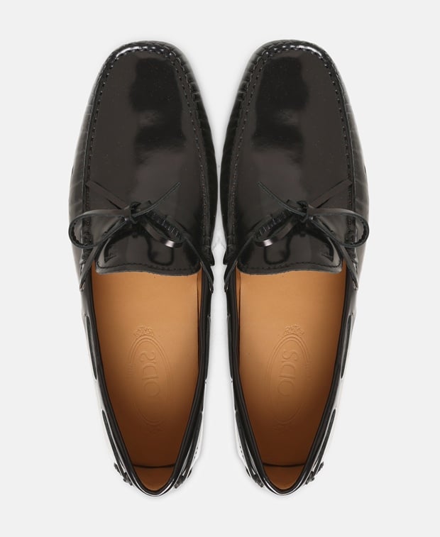Tod's New Laccetto Occh Moccasins Caviar Black