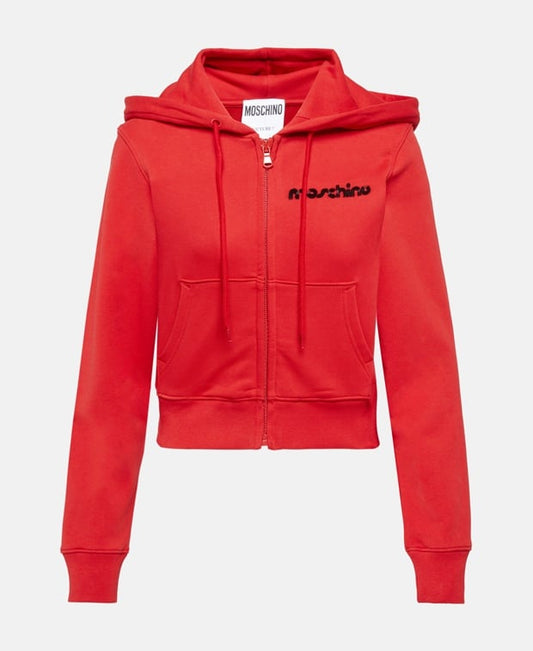 Moschino Hooded sweat jacket Red