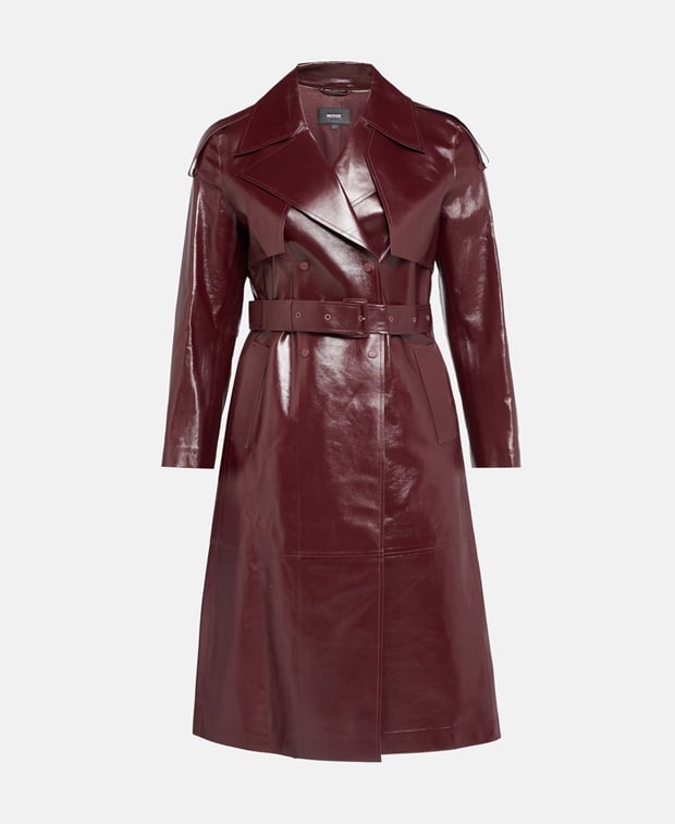 Mackage Leather trench coat Burgundy