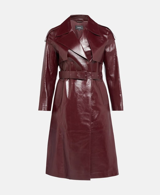 Mackage Leather trench coat Burgundy
