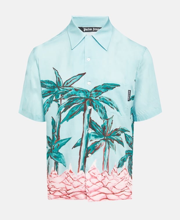 Palm Angels Short-sleeved shirt - regular fit Blue