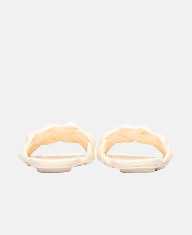 Stuart Weitzman Braida Flat Slide Mules Ecru
