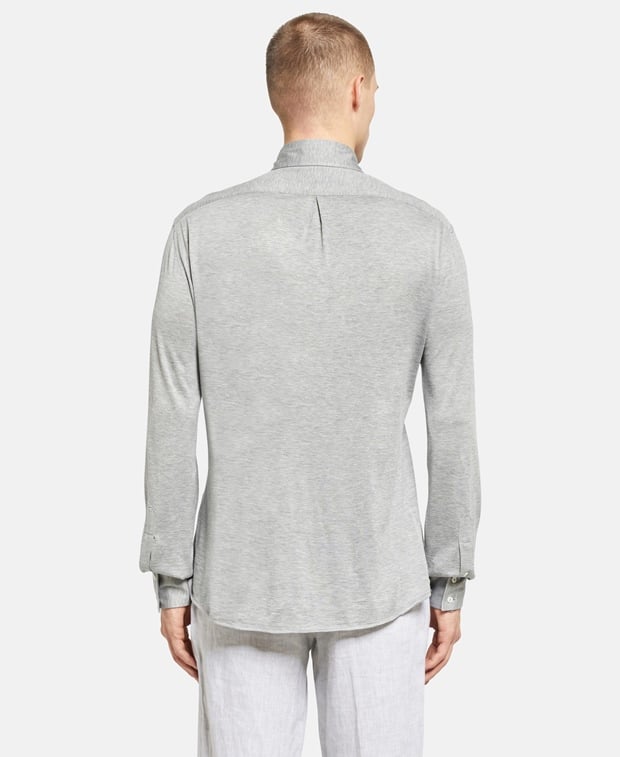 Brunello Cucinelli Long-sleeved shirt - slim fit Grey