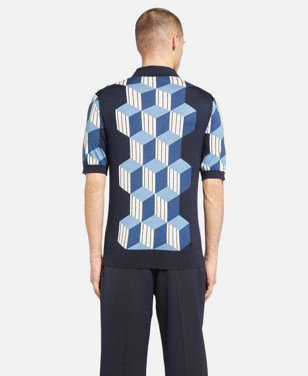 Dolce & Gabbana Silk short-sleeved pullover Dark Blue
