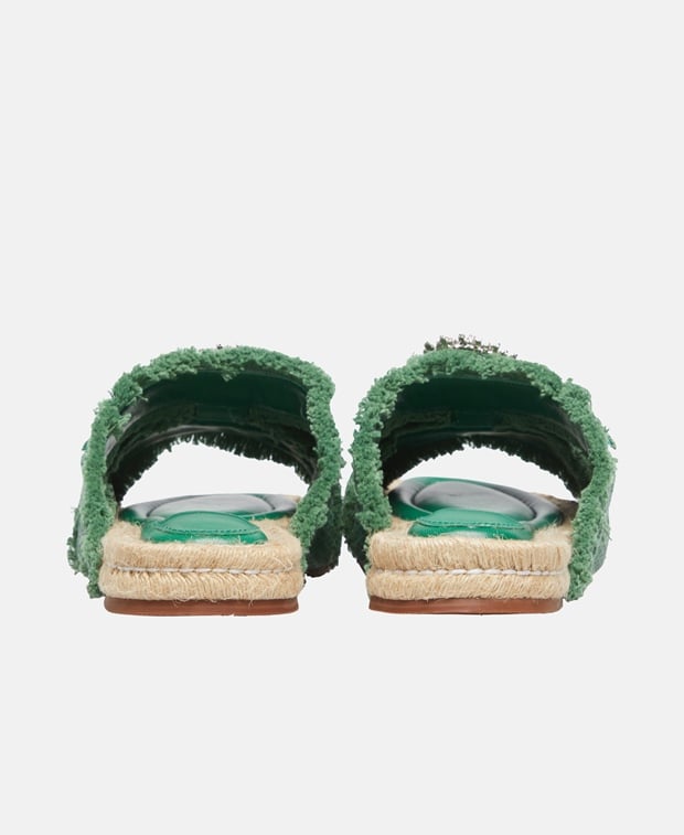 Alexandre Birman Madelina Raffia Sandals Green