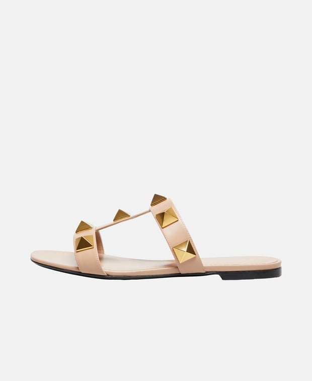 Valentino Garavani Roman Stud Sandals Soft Beige