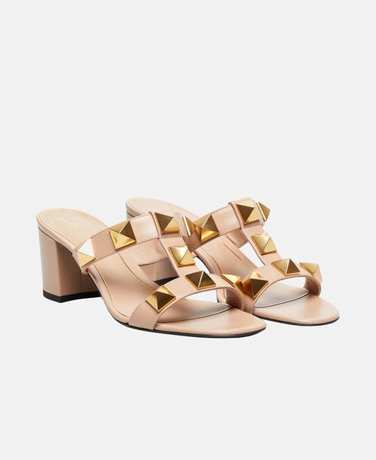 Valentino Garavani Roman Stud Heeled sandals Soft Beige