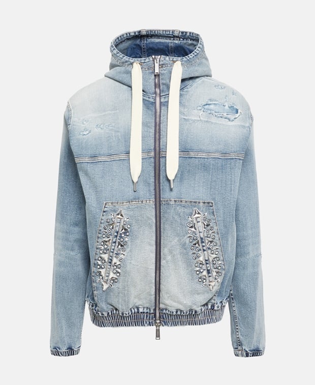 Denim blouson jacket