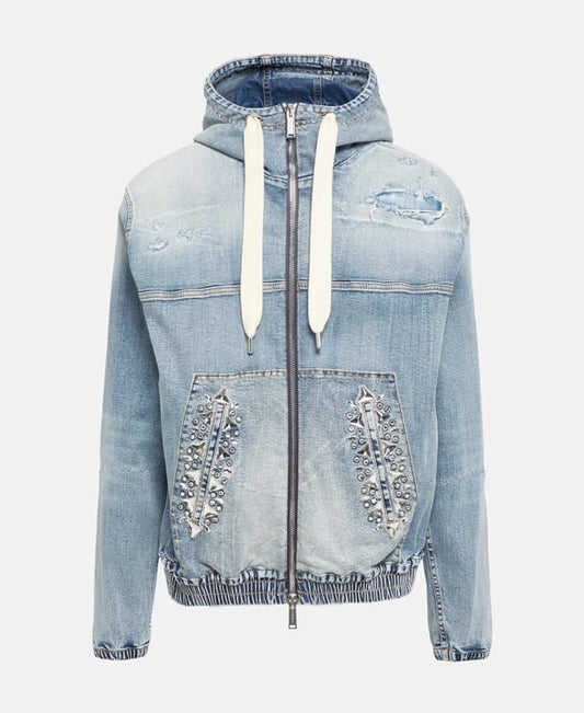 Denim blouson jacket