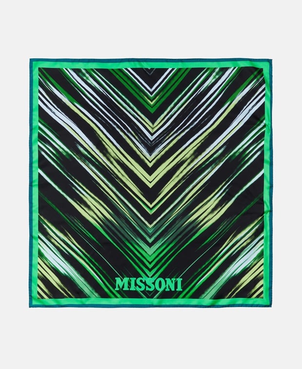 Missoni Silk square scarf Green