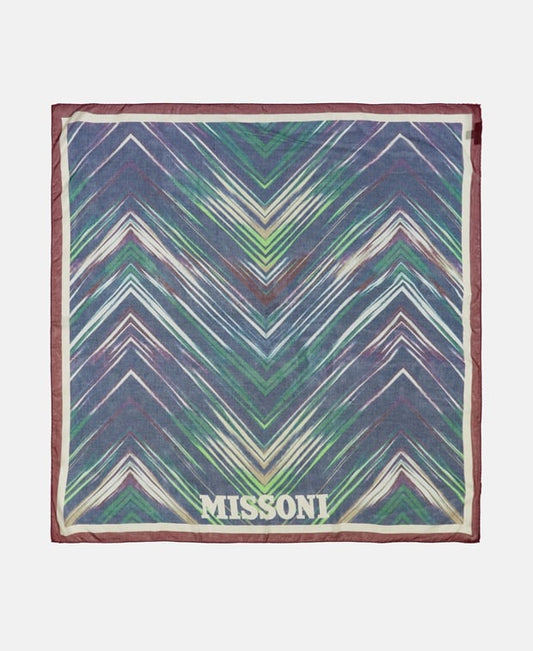 Missoni Silk square scarf Dark Blue