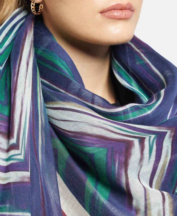 Missoni Silk square scarf Dark Blue