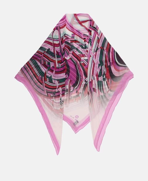 Elie Saab Silk square scarf Pink