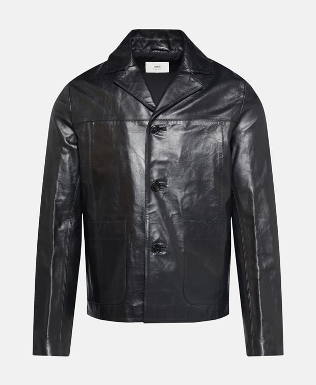 Lamb's leather leather jacket