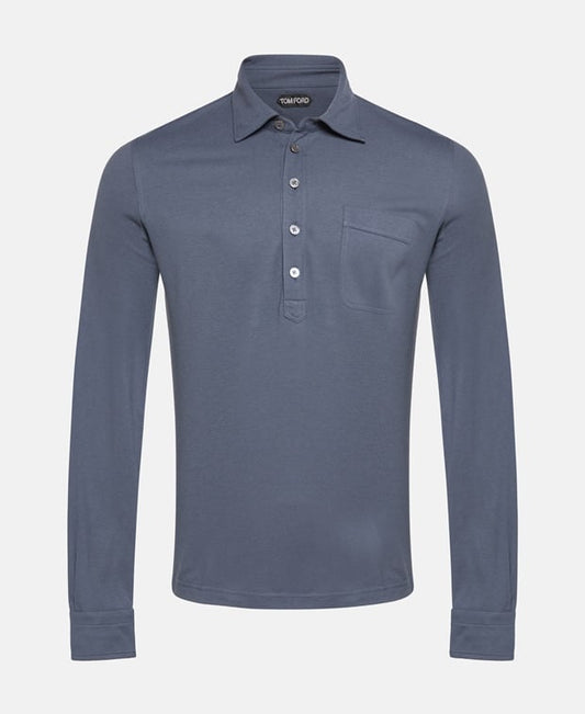 Tom Ford Long-sleeved polo shirt Blue