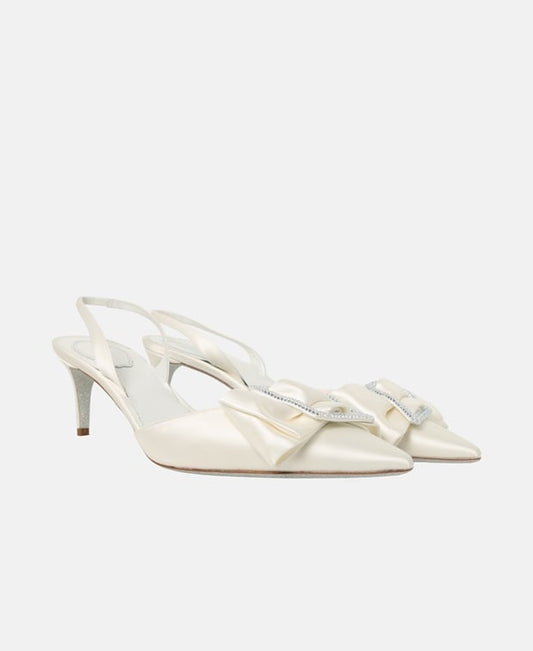 Rene Caovilla Sara Slingback pumps White